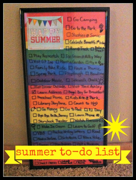 summer to-do list
